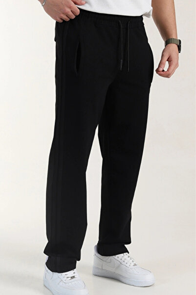 EXSPORT Συμπαγές φούτερ με 2 λωρίδες με φερμουάρ και ίσιο πόδι