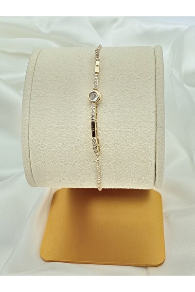 Snartun Stone Detailed Gold Steel Women's Bracelet |   Special Boxed