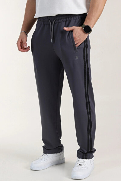 EXSPORT Συμπαγές φούτερ με 2 λωρίδες με φερμουάρ και ίσιο πόδι