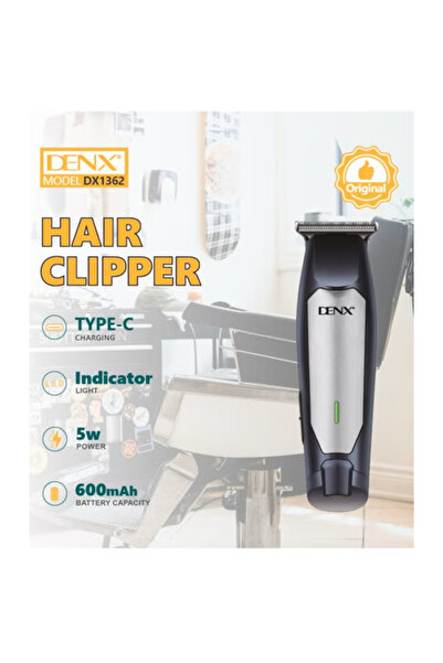 Denx DX1362 Hair Clipper - Fast Type-C Charging, Steel Blade, Professional Performance for Men