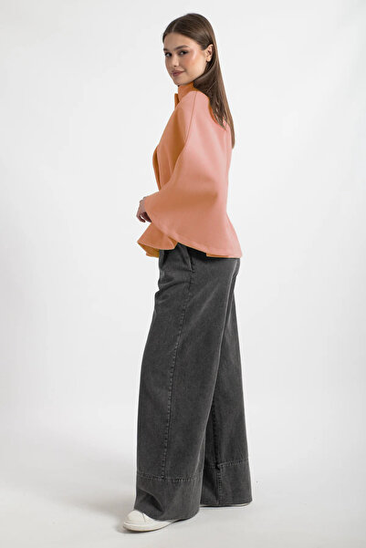 Hatun Atila Women's Belted Cashmere Cape Poncho 8720 - Powder