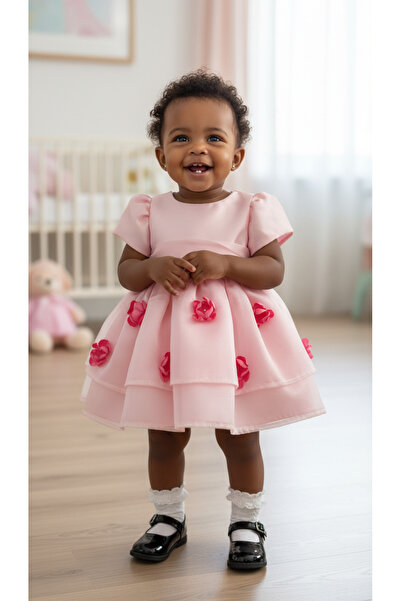 Jolanda فستان أورجانزا مزين بالزهور للأطفال/ فستان خاص للمناسبات وعيد الميلاد...