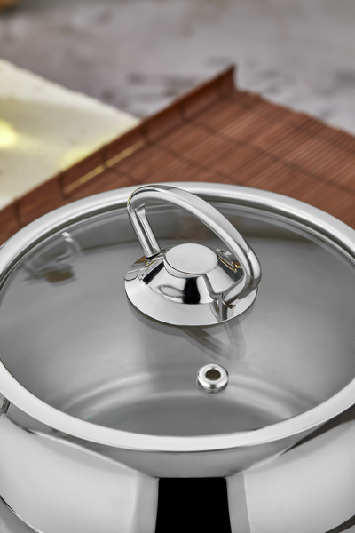 Cooker Lara 14 cm Stainless Steel Deep Pot with Glass Lid