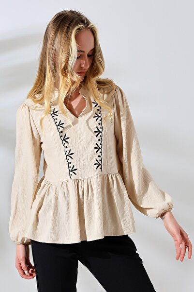 Lir Women's Embroidery Detailed Blouse Stone