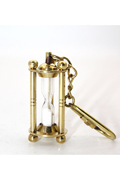 RiverWorld River World Series B Keychain Hourglass Brass