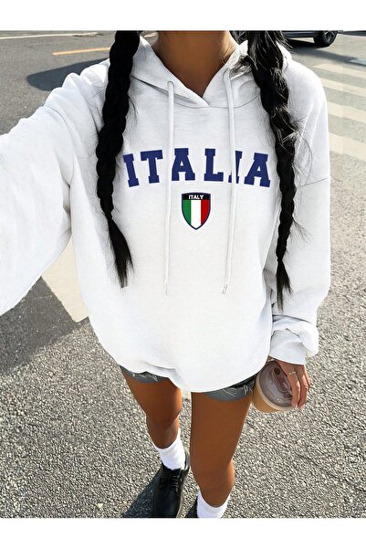 Touz Moda Італія Футболка з капюшоном та принтом Hoodie