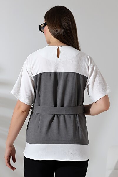 Lir Women's Garnished Vest Blouse Gray