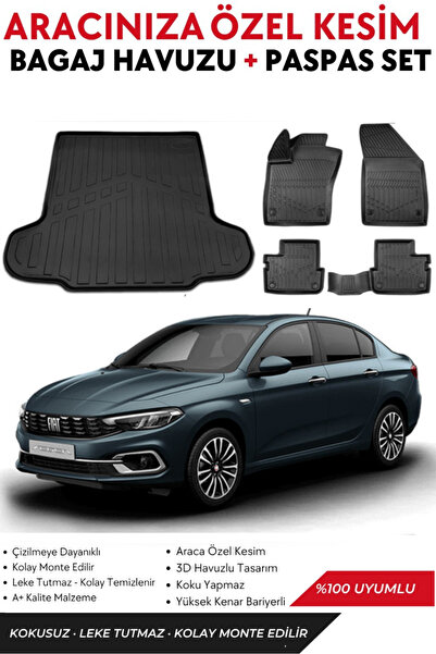 ko kaliteoto Fiat Egea Sedan 2025 Model Bagaj Havuzu+Paspas Takımı Full Takım