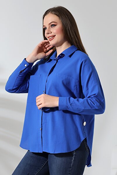 Lir Women's Oversize Shirt with Button Detail on the Sides Saks For71043