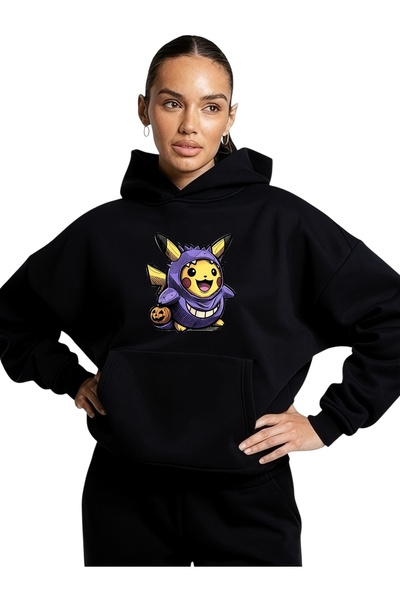 ArtYus Costum unisex Gengar Pikachu Colorat Special cu imprimeu Bumbac suprad...