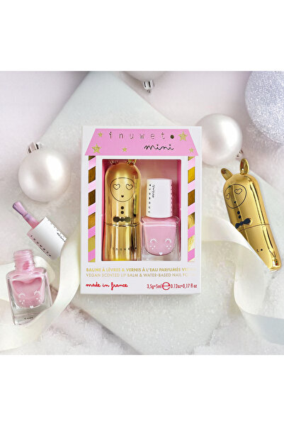 Inuwet 2li Su Bazlı Oje ve Dudak Balmı Seti - Cheesecake Aromalı ve Karpuz Kokulu