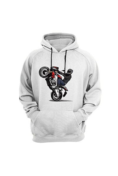 WİDİ Hanorac cu buzunar cangur, cu 3 fire, cu imprimeu Racing Biker