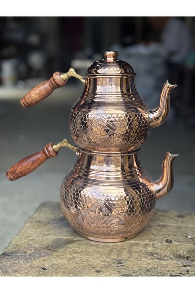 Erişim Bakırhanem Sebe Home 1mm Thick Copper Teapot with Pattern