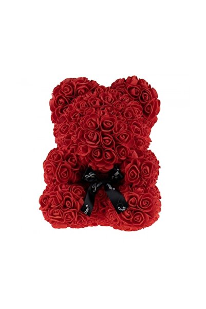 OEM Ursulet din Trandafiri Tiessa®, decorat manual, rosu, 25 cm