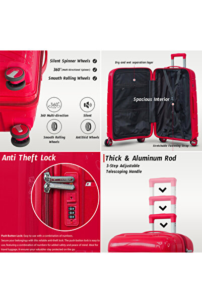 ZAAPPY Hard Case 20 Inch (7-10kg) Luggage Lightweight Unbreakable Suitcase, Secured Lock,