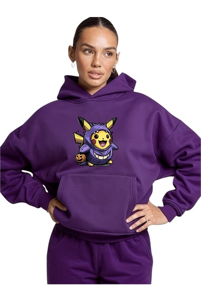 ArtYus Costum unisex Gengar Pikachu Colorat Special cu imprimeu Bumbac suprad...