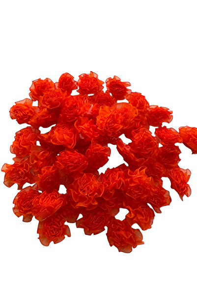 Kalben Kumaş زهرة اصطناعية من الأورجانزا مصنوعة يدويًا باللون البرتقالي مقاس ...