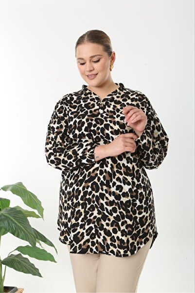 Tunikteks Υφασμάτινο χιτώνα από βαμβακερό ύφασμα βισκόζης, χαλαρή κοπή