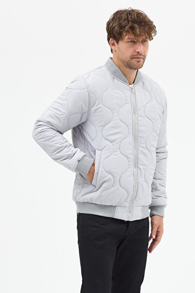 Polo State Чоловічий підкладковий пальто-куртка сірого кольору