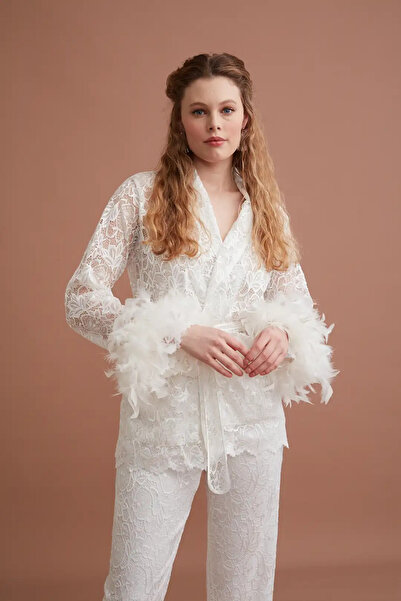 Marpessa Lace and Fur Detailed Pajama Set