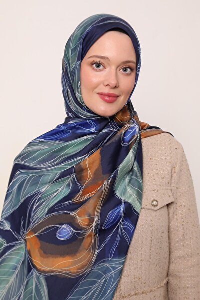 LuvenSara Flora Şal | Yağmur Laciverti