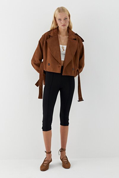 MARKALİSTE Κοντό σακάκι από καστόρι καφέ