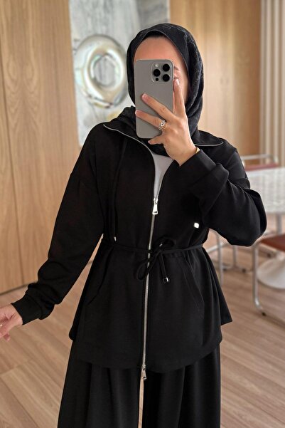 Ka Hijab Modal Suit with Baggy Pants - Black