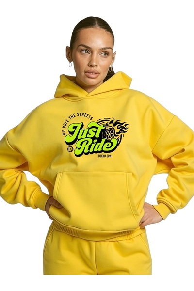 ArtYus Φούτερ Unisex Just Ride Colorful Special με τύπωμα Cotton oversized με...