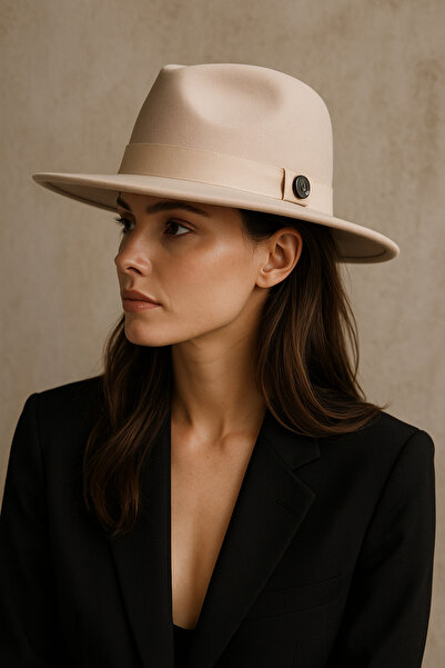 HatClub Exclusive Pălărie Panama Fedora pentru femei, model cu boruri reglabile