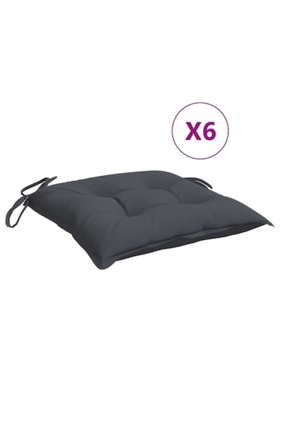 vidaxl Perne de scaun vidaXL, 6 buc., Antracit, 40x40x7 cm, Oxford Textile, 2...