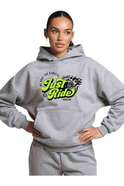 ArtYus Unisex Just Ride Colorat Special cu imprimeu Bumbac supradimensionat c...