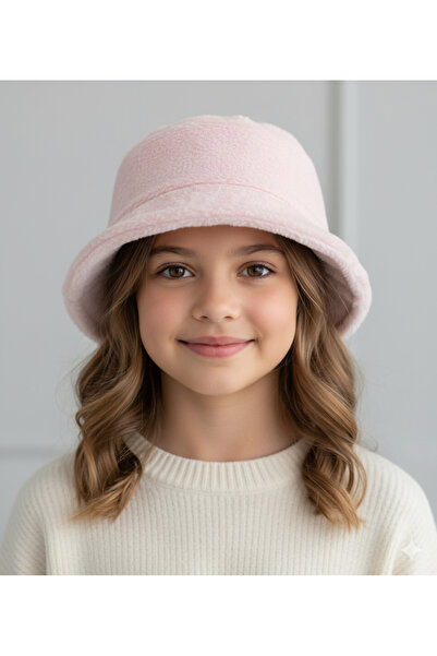 Kitti 4-8 Yaş Kız Çocuk Peluş Şapka - Pudra