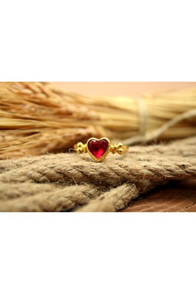 alpsilverart El Yapımı kalp Yakut Taşlı 925 Ayar Gümüş Yüzük | Otantik ve Şık...