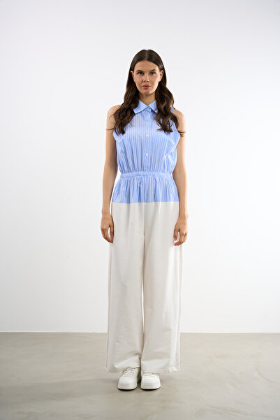 HANIQA Shirt Detailed Design Jumpsuit