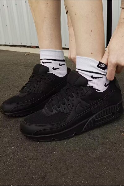 Nike Air Max 90 Ltr Unisex Leather Black Leather Sports Shoes