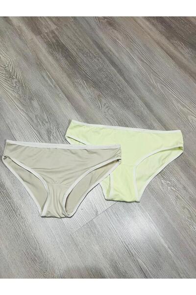 ÖMER GİYİM Kadın Külot Yeşil&Bej