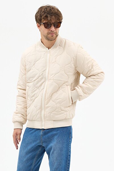 Polo State Ανδρικό μπουφάν με επένδυση με καπιτονέ επένδυση εκρού