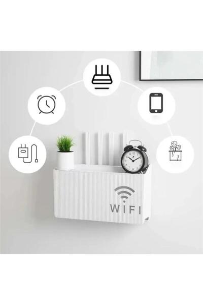 tafce Beyaz Pleksi Wifi Kutusu Duvar Asılabilir Sigorta Ve Modem Saklama Kutusu 25x15x6 Cm