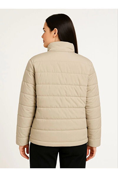 IVORA WEAR Women's Bomber Jacket – Water Repellent Fabric, Quilted Lining, Zipper Closure, Winter – Beige