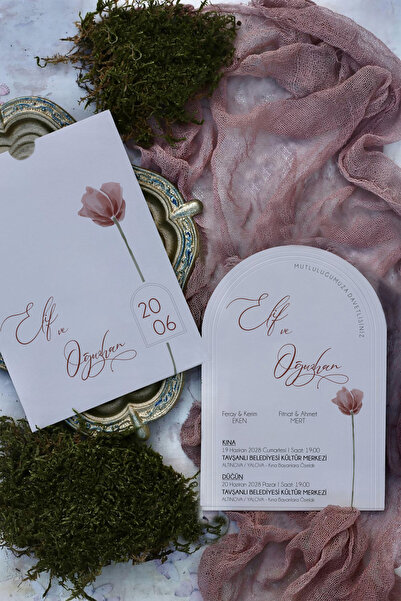 Linvito 24 Saatte Kargo!Düğün, Nikah, Nişan Davetiyesi (50 Adet)