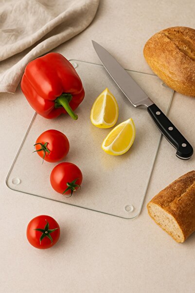 CONCEPT CAM Transparent Tempered Glass Cutting Board - Scratch Resistant, Heat Resistant, Shatter Resistant