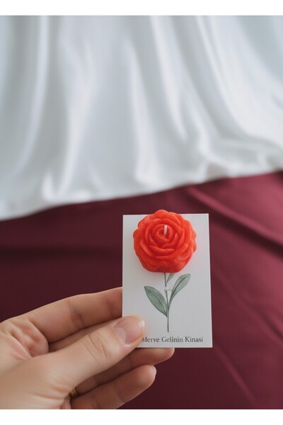 Handmade Düğun ,nişan ,kına ,nikah hediyelik kartlı kokulu şakayık mum 5 Adet