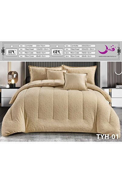 Moon Winter double quilt with embossed fur, 6 pieces