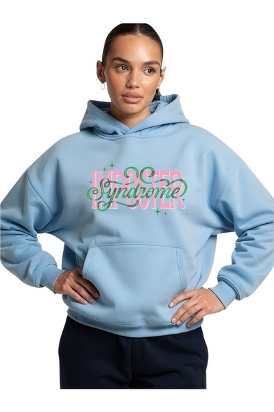 ArtYus سويت شيرت بقلنسوة كبير الحجم من القطن مطبوع عليه ألوان خاصة للجنسين