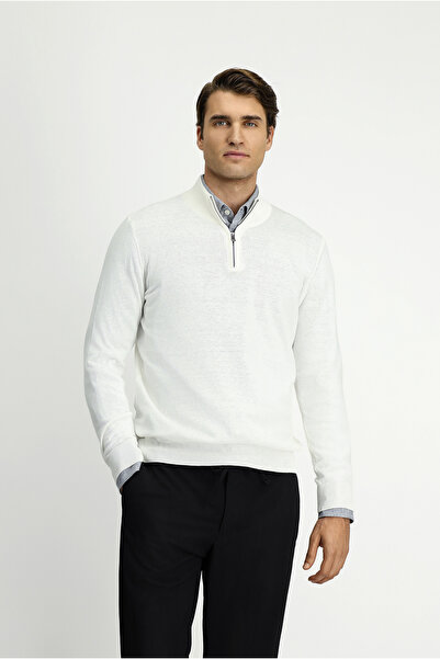Kiğılı Half Turtleneck Regular Fit Zippered Cashmere Sweater