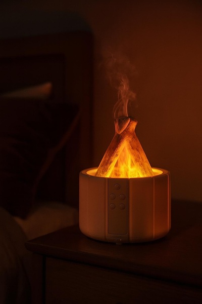 de Umidificator aer cu difuzor aromaterapie efect flacara, , iluminare ambien...