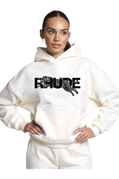 ArtYus سويت شيرت بقلنسوة كبير الحجم من القطن مطبوع عليه مخصص باللون الأسود من Rhude Kaplan للجنسين