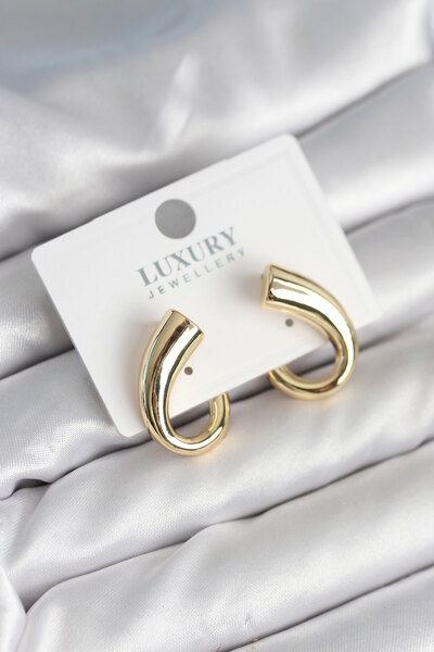 Twin Store أقراط نسائية ذهبية اللون