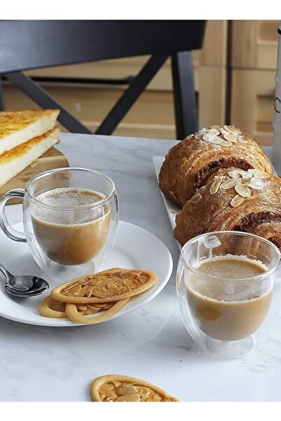 Eworld 2-Pack Double Wall Glass Cups with Handle – Insulated Coffee & Tea Mugs, 250ml, 350ml & 450ml