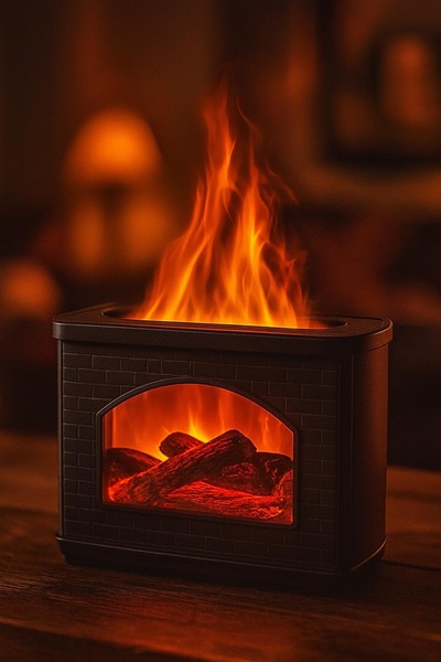 de Umidificator cu efect flacară șemineu, difuzor uleiuri esențiale, aroma terapie, 270 ml